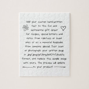 Custom Handwriting Jigsaw Puzzle