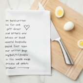Custom Handwriting or Recipe Kitchen Towel (Quarter Fold)