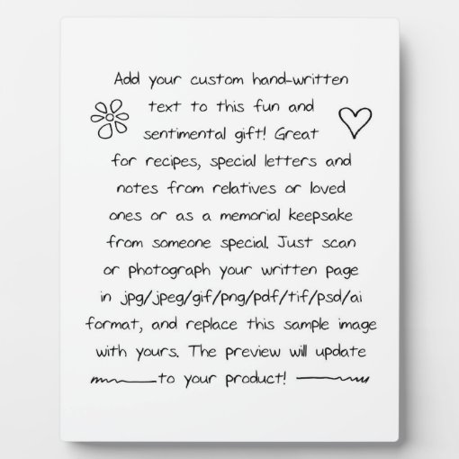 Custom Handwriting Plaque Custom Handwriting Plaque