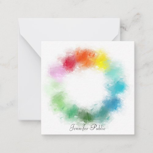 Custom Handwriting Script Name Text Colorful Note Card