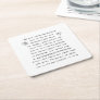 Custom Handwriting Square Paper Coaster