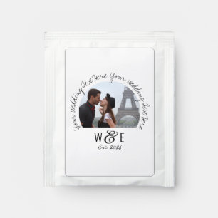 Custom Handwriting Text Black Tea Wedding Favors Bag Drink Mix