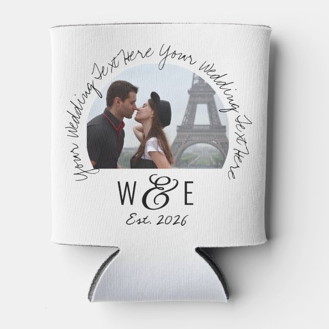 Custom Handwriting Text Can Cooler Wedding Favors (Front)