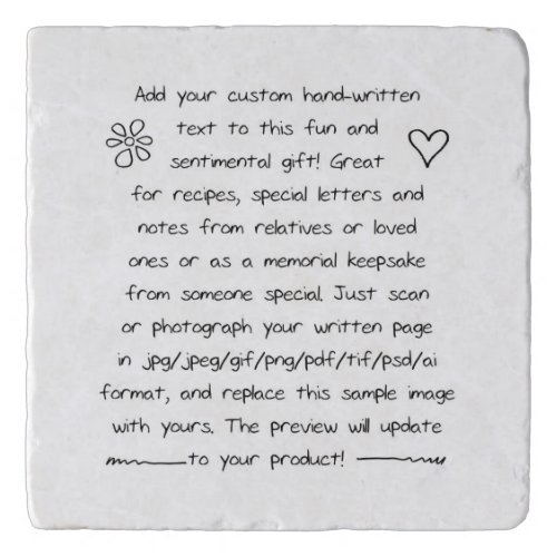Custom Handwriting Trivet