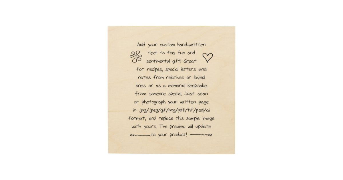 Custom Handwriting Wood Wall Art Zazzle
