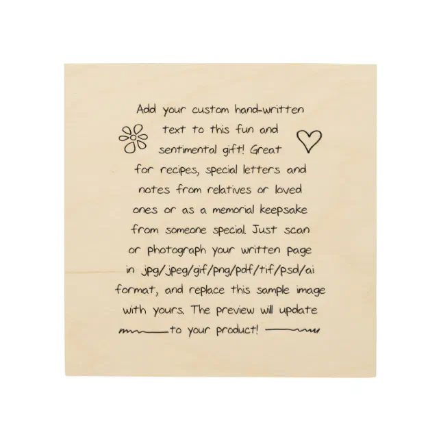 Custom Handwriting Wood Wall Art Zazzle