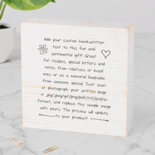 Custom Handwriting Wooden Box Sign (In Situ Horizontal)