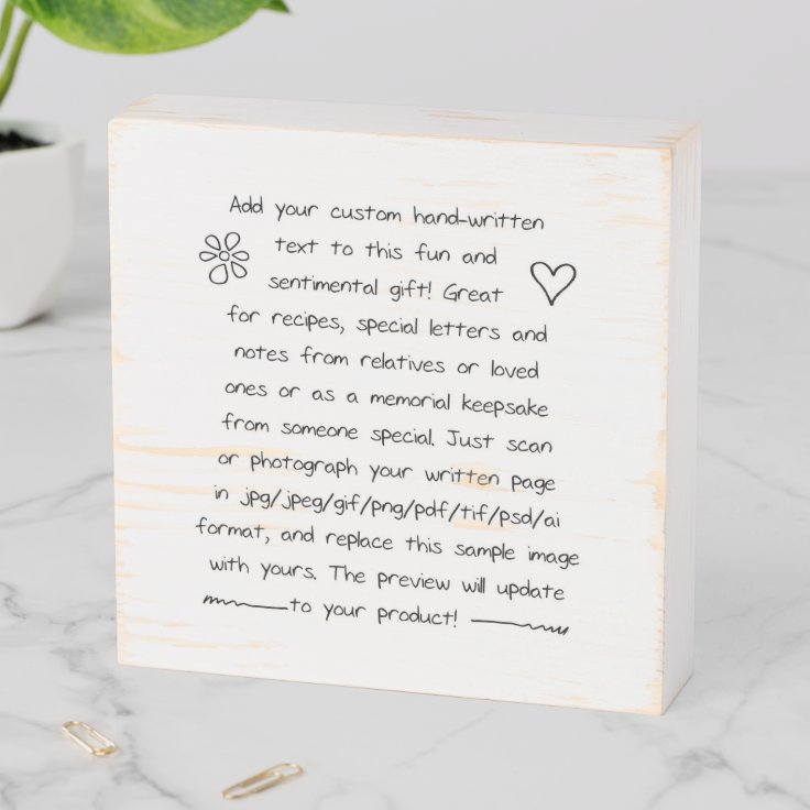 Custom Handwriting Wooden Box Sign | Zazzle