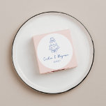 Custom Handwritten French Blue Doodle Wedding Cake Classic Round Sticker<br><div class="desc">Vintage Custom Handwritten French Blue Doodle Wedding Cake Classic Round Sticker</div>