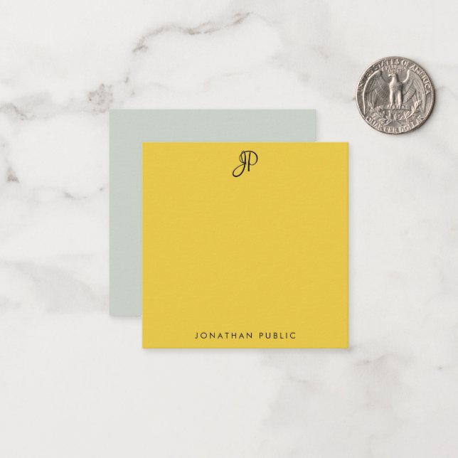 Custom Handwritten Monogram Elegant Color Template (Front/Back In Situ)