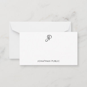 Custom Handwritten Monogram Simple Personalized Note Card