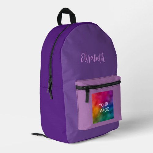 Custom Handwritten Script Royal Purple Lavender Printed Backpack