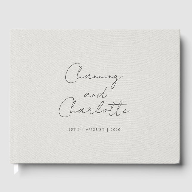 Custom Handwritten Script Typography Wedding Guest Book (Front)