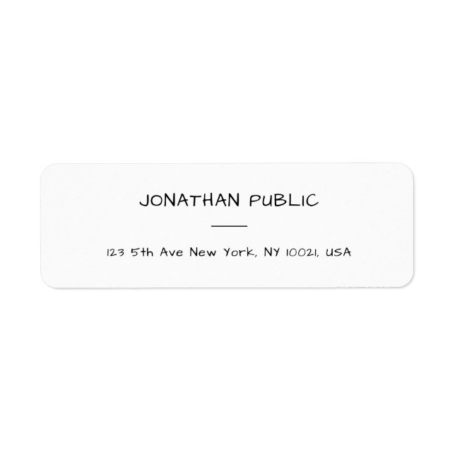 Custom Handwritten Template Modern Return Address Label (Front)
