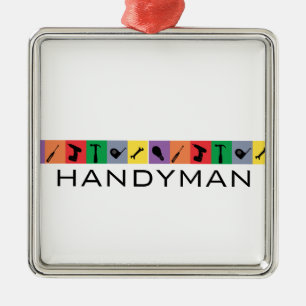 Custom Handyman Colored Tools Metal Ornament