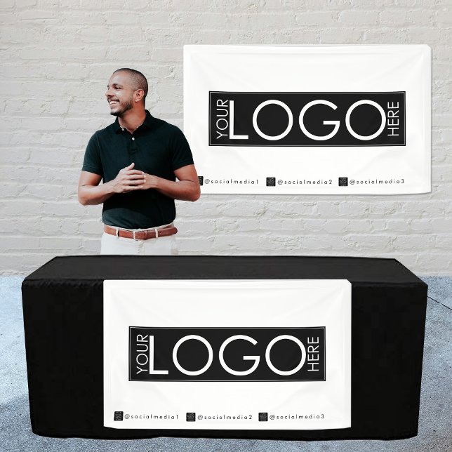 Custom Hanging Banner Sign Logo Social Media Icons (Custom Hanging Banner Sign Logo Social Media Icons)