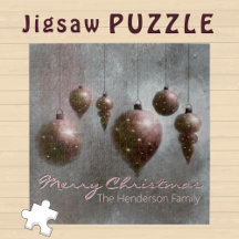 Custom Hanging Christmas Baubles Copper Grey -