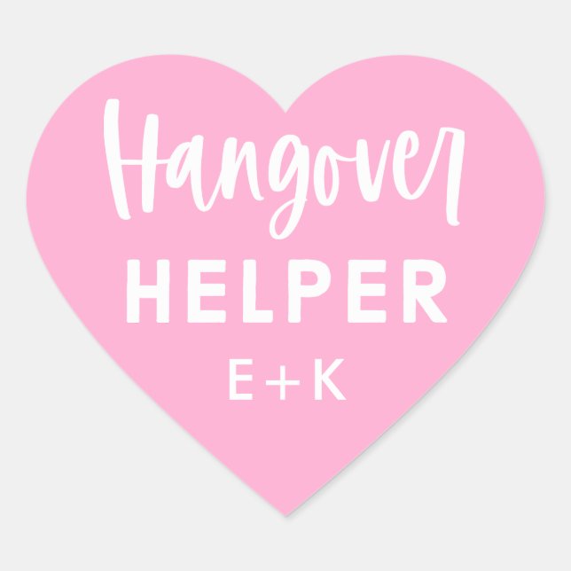 Custom Hangover Helper Wedding Recovery Kit  Heart Sticker (Front)