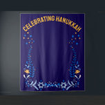 Custom HANUKKAH FAMILY REUNION Photo Backdrop<br><div class="desc">Stylish HAPPY HANUKKAH Chanukah photo backdrop,  with CUSTOMIZABLE TEXT. The curved text is CUSTOMIZABLE so you can add your name,  family name or organization's name. This Hanukkah photo backdrop would be a stylish home decor addition to celebrate Chanukah season. Coordinating gifts and party supplies available.</div>