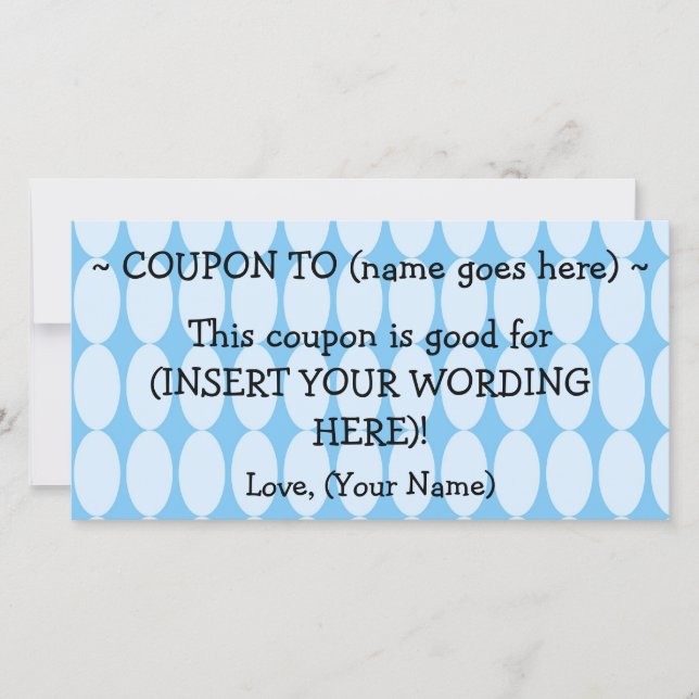 CUSTOM HANUKKAH GIFT COUPON HOLIDAY CARD (Front)