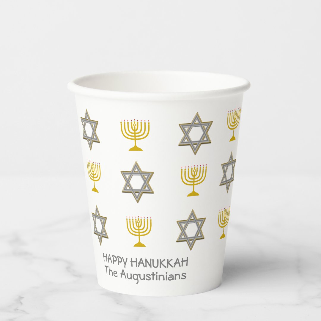 Custom Hanukkah Paper Cups | Zazzle