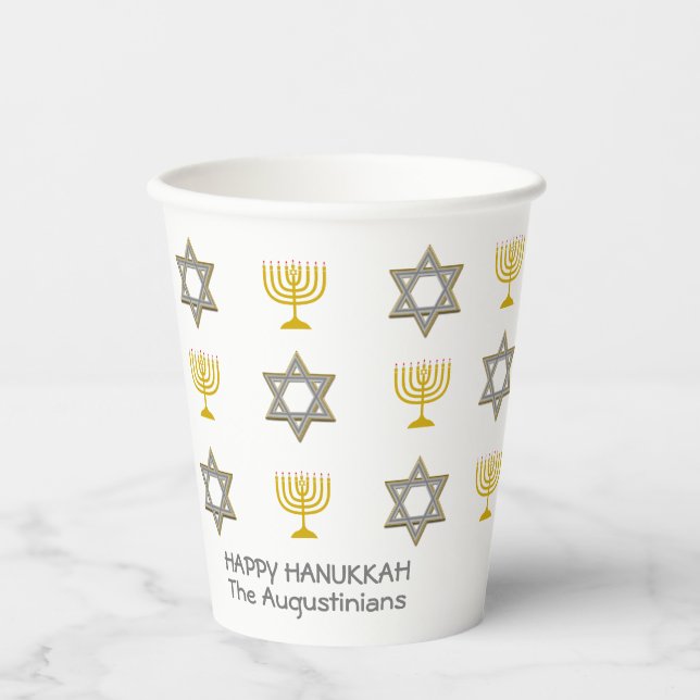 Custom Hanukkah  Paper Cups (Front)