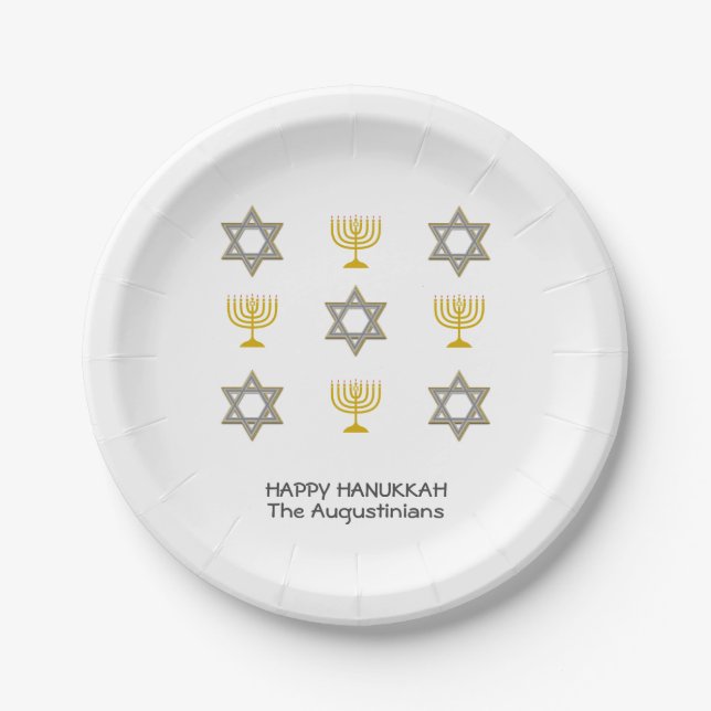 Custom Hanukkah Paper Plates (Front)