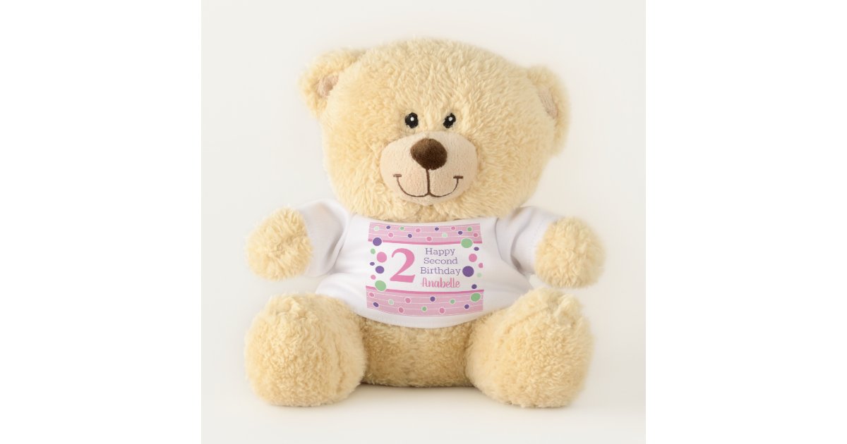 Custom Happy 2nd birthday Teddy Bear | Zazzle