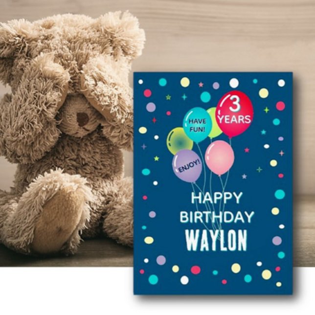 Custom Happy 3rd Birthday any child card (Creator Uploaded)