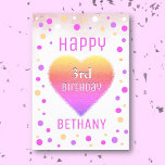 Custom Happy 3rd Birthday Kid's Card<br><div class="desc">Third birthday card</div>