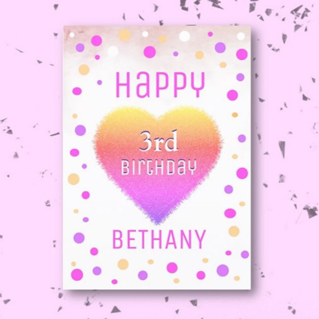 Custom Happy 3rd Birthday Kid's Card (Creator Uploaded)
