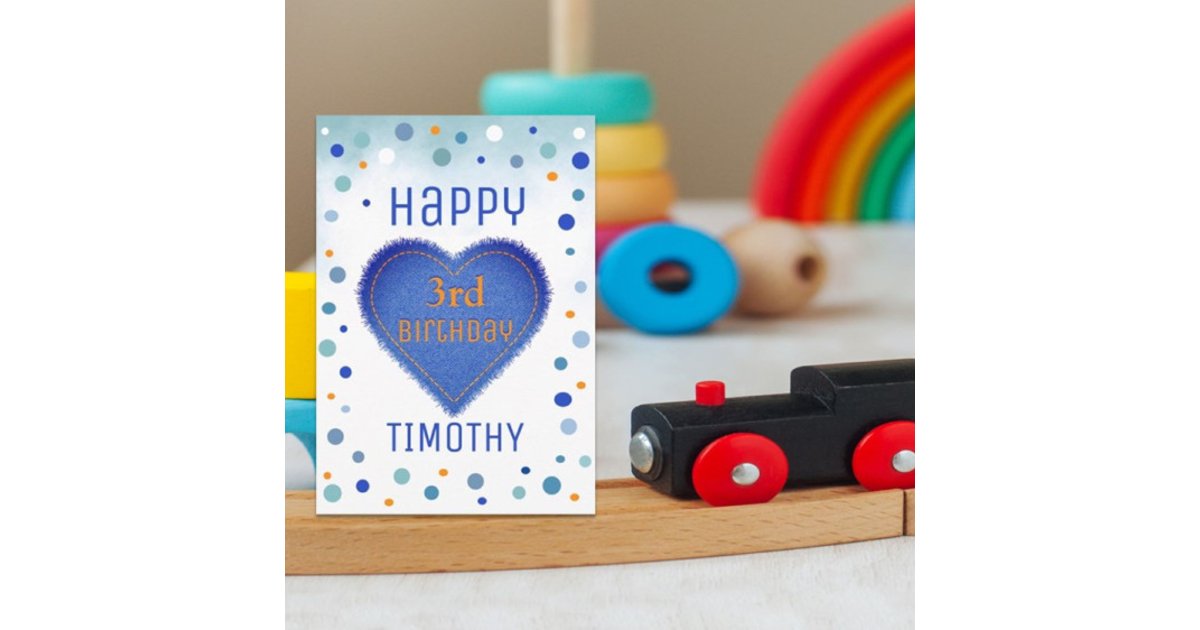 Custom Happy 3rd Birthday Kid's Card | Zazzle
