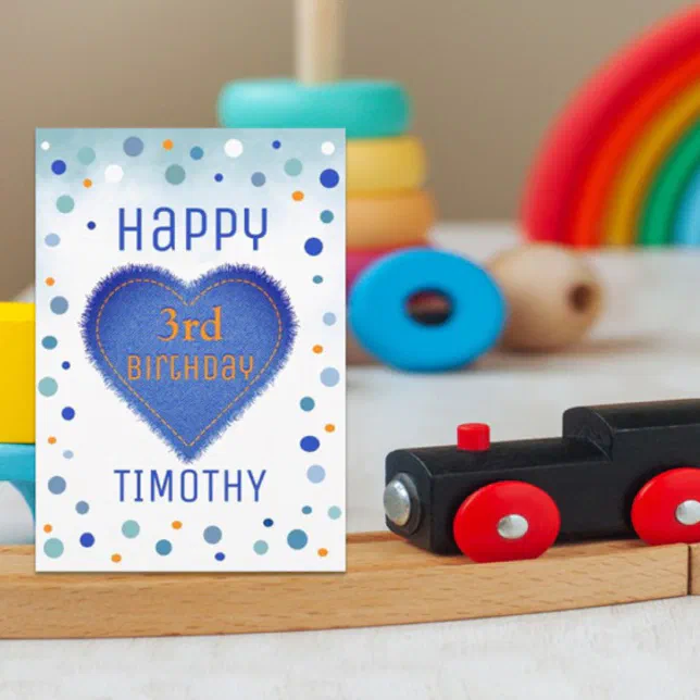 Custom Happy 3rd Birthday Kid's Card | Zazzle