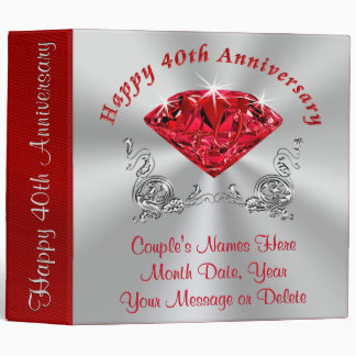 Custom Happy 40th Anniversary Photo Album Binder