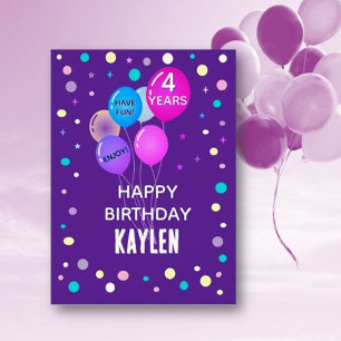 Custom Happy 4th Birthday any child card