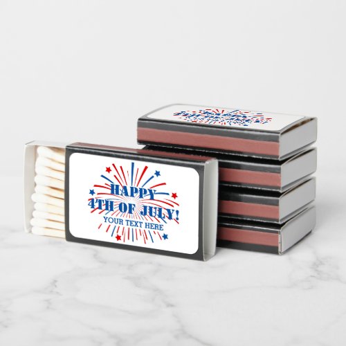 Custom Happy 4th of July fireworks matchboxes