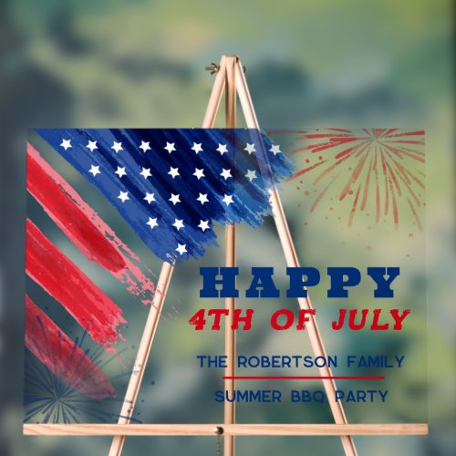 Custom Happy 4th of July Parade Red White Blue Acrylic Sign
