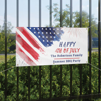 Custom Happy 4th Of July Parade Red White Blue Banner by Milestone_Hub at Zazzle
