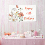 Custom Happy 60th Birthday Wildflowers Banner<br><div class="desc">You'll love this cheerful wildflower banner for your festive birthday party.

Customization: Change the age or greeting</div>