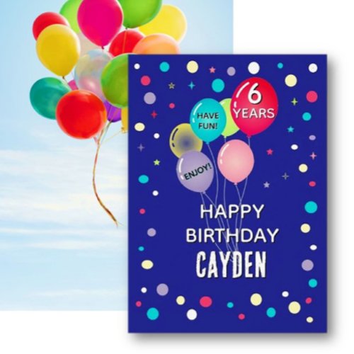 Custom Happy 6TH Birthday any child card