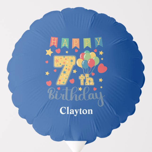 Custom Happy 7th Birthday Balloon (Front)