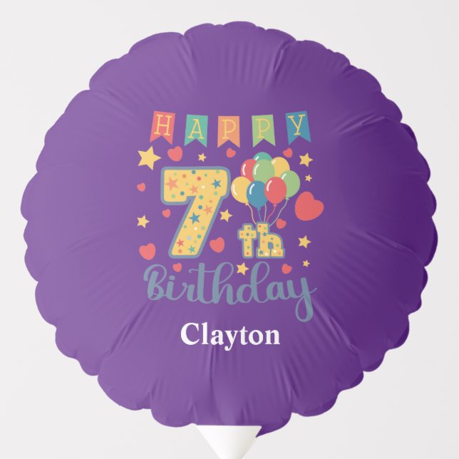 Custom Happy 7th Birthday Balloon (Front)