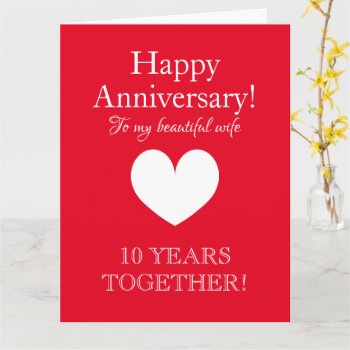 Custom Happy Anniversary Greeting Card For Wife by logotees at Zazzle