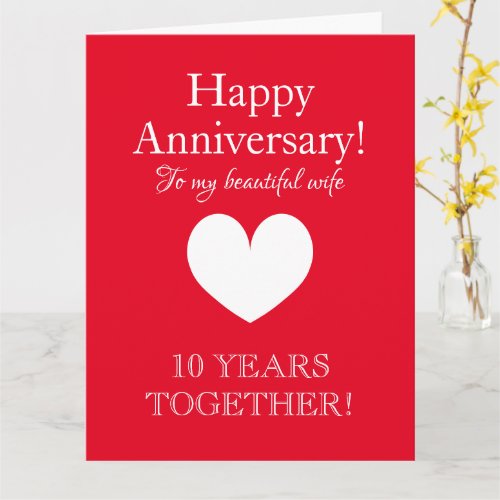 Custom Happy Anniversary greeting card for wife