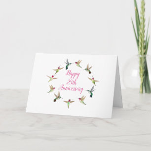 Custom Happy Anniversary Hummingbird Card