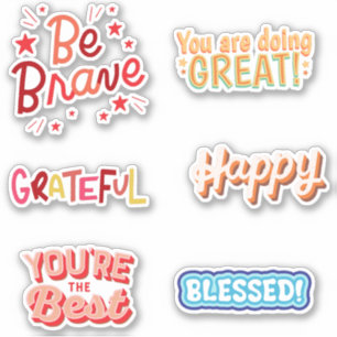 Custom happy , be brave, grateful, blessed ,best sticker