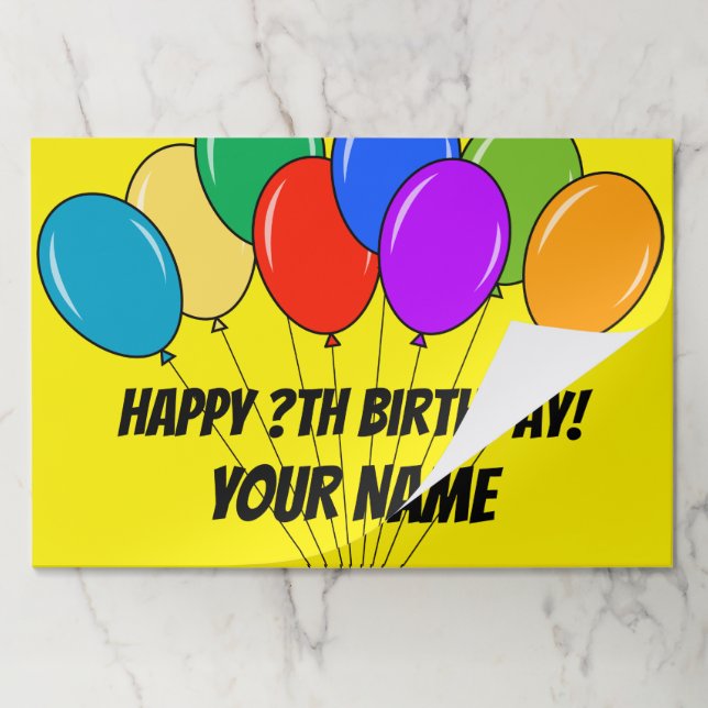 Custom Happy Birthday balloons tearaway placemats (Folded)