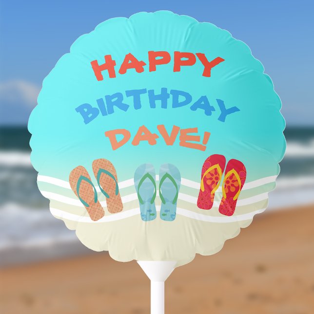 Custom Happy Birthday Beach Party Balloon (Creator Uploaded)