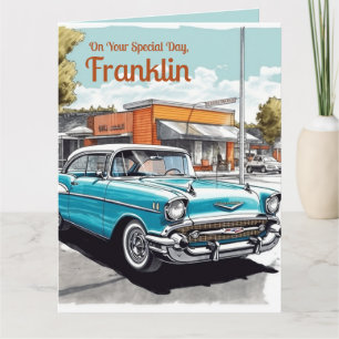 Custom Happy Birthday Boomer Classic Car Birthday Card