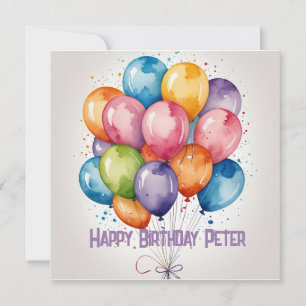 custom Happy Birthday card balloon balloons party
